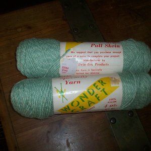 2 Vintage Skeins - 100% Nylon Crochet Yarn - Wonder Craft Yarn Heavy Specialty